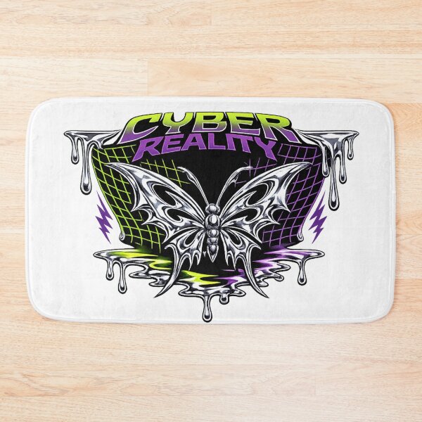 Item preview, Cyber Tribal Chrome Butterfly Anti Design Y2K T-Shirt designed and sold by zdzdesigner.