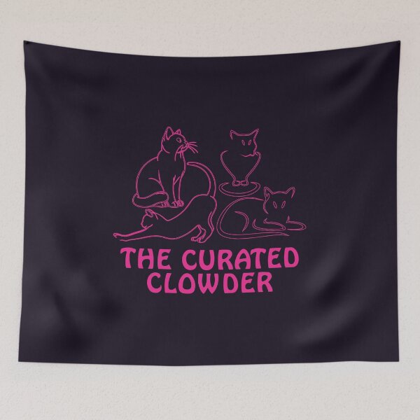 Item preview, The Curated Clowder Pink Cat Line Art Cute Feline designed and sold by Joshbrowny.