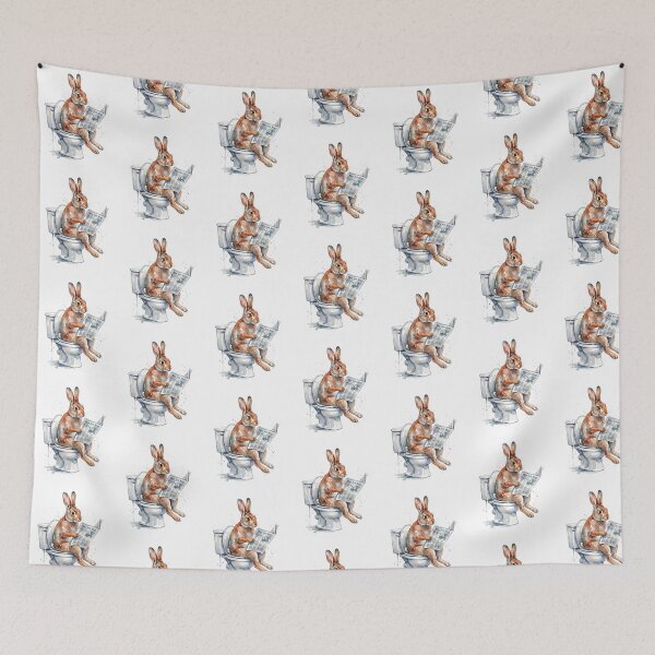 Item preview, Bunny Reading Newspaper designed and sold by Roy & Tiffany.