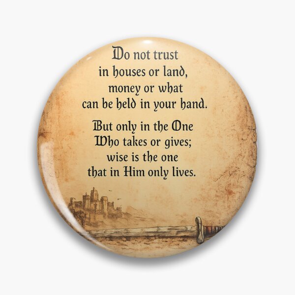 Item preview, Trust in God Medieval Parchment Art, Christian Faith Quote with Castle and Sword, Inspirational Gothic Wall Decor and Apparel Design designed and sold by TerScott.