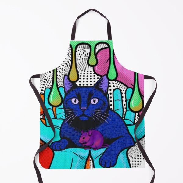 Item preview, Blue Cat and Purple Mouse Pop Art Surreal Design designed and sold by darametzgerart.