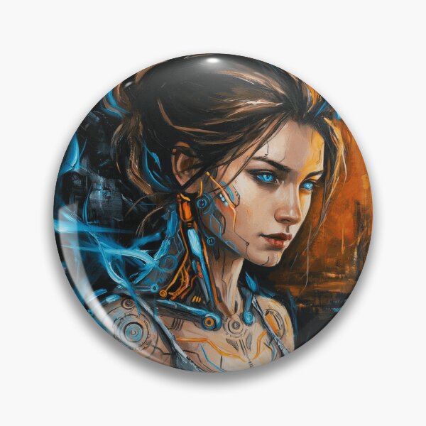 Item preview, Cyberpunk Woman Electric Portrait designed and sold by TobinMercer.