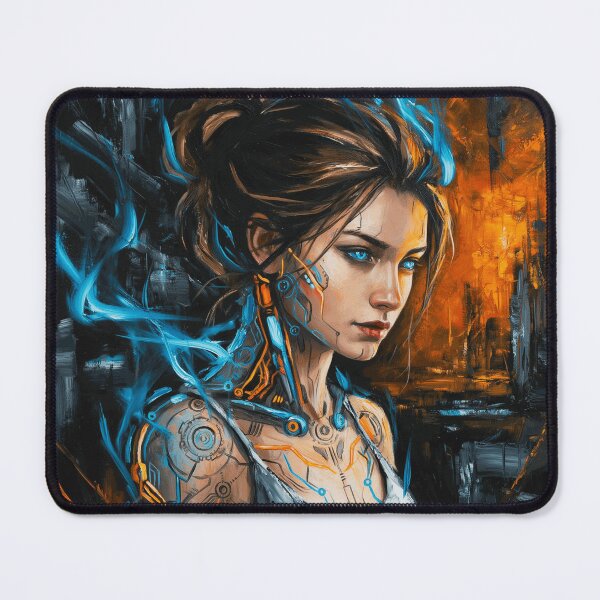 Item preview, Cyberpunk Woman Electric Portrait designed and sold by TobinMercer.