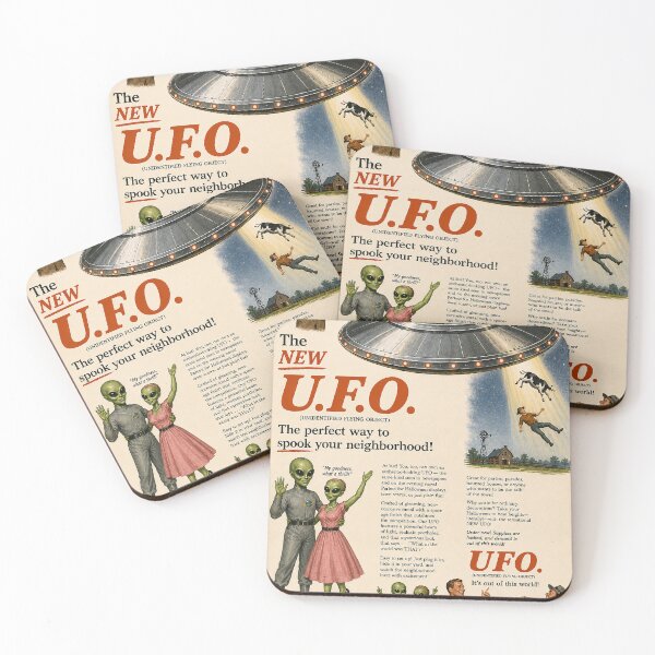 Item preview, Vintage UFO Halloween Advertisement Poster designed and sold by colligo.