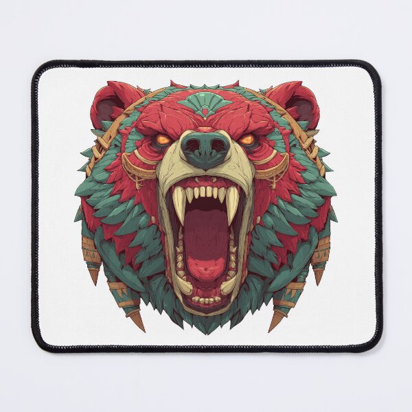 Item preview, Roaring bear head illustration designed and sold by robyeyedropy.