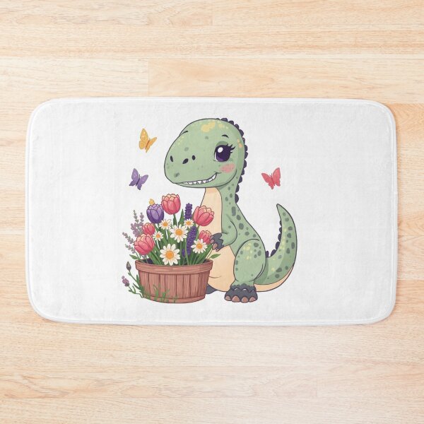 Item preview, Dinosaur Flower Sticker | Kawaii Floral Dino Illustration | Dinosaur with Wildflowers | Botanical Cute Animal Art designed and sold by Pandey14.