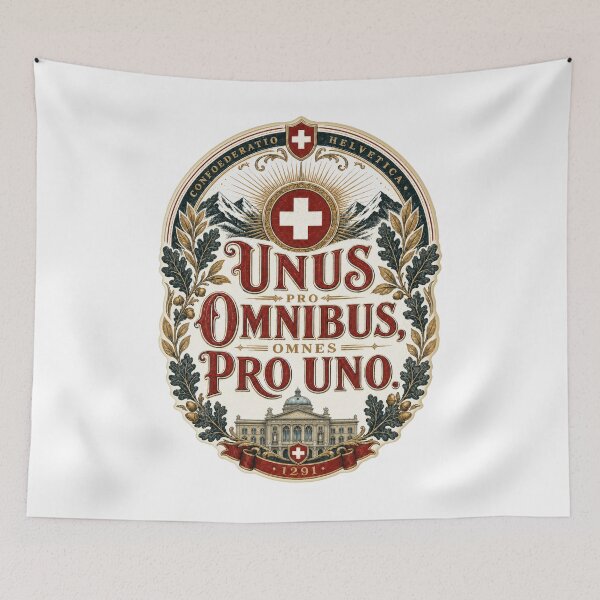 Item preview, Swiss Latin Motto Federal Palace Confederatio Helvetica designed and sold by AntiqueImages.