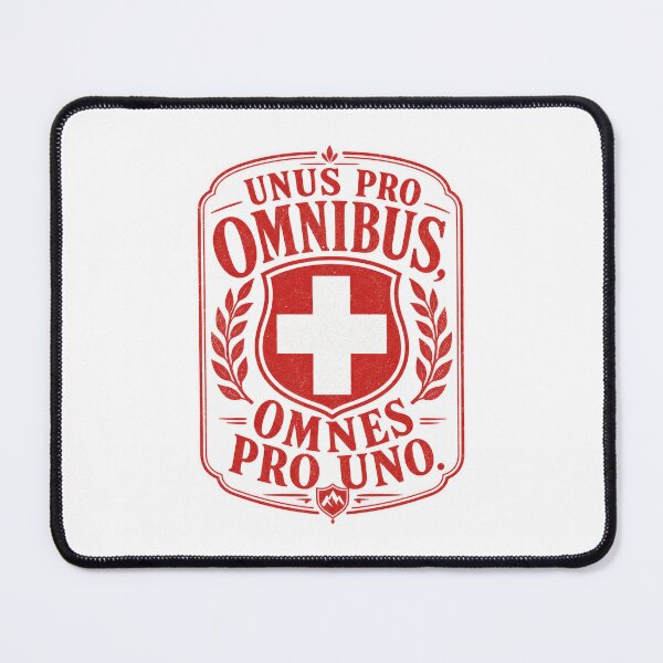 Item preview, Swiss Latin Motto Retro Swiss Flag Emblem designed and sold by AntiqueImages.