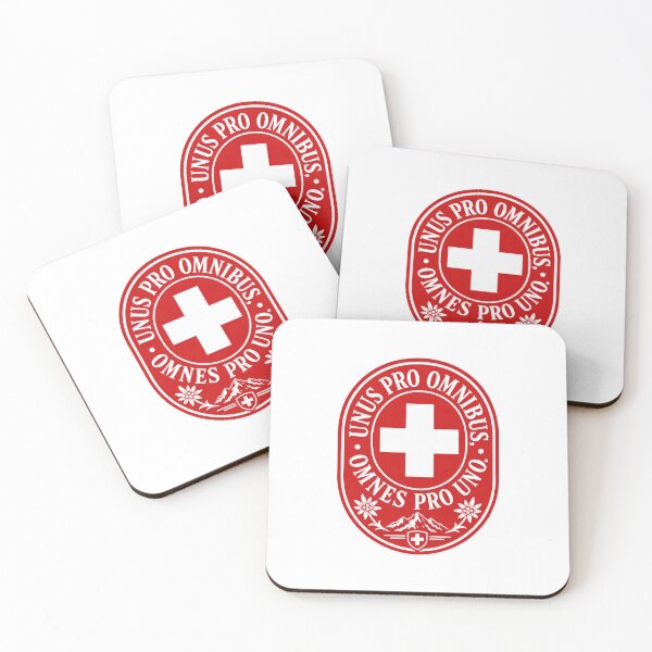 Item preview, Swiss Latin Motto Cross Alps and Edelweiss Emblem designed and sold by AntiqueImages.