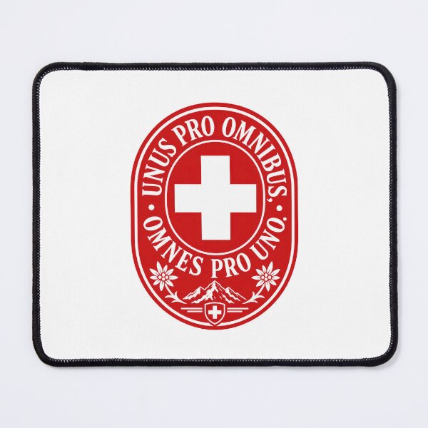 Item preview, Swiss Latin Motto Cross Alps and Edelweiss Emblem designed and sold by AntiqueImages.