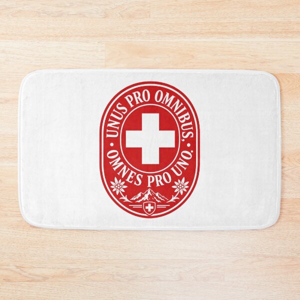 Item preview, Swiss Latin Motto Cross Alps and Edelweiss Emblem designed and sold by AntiqueImages.