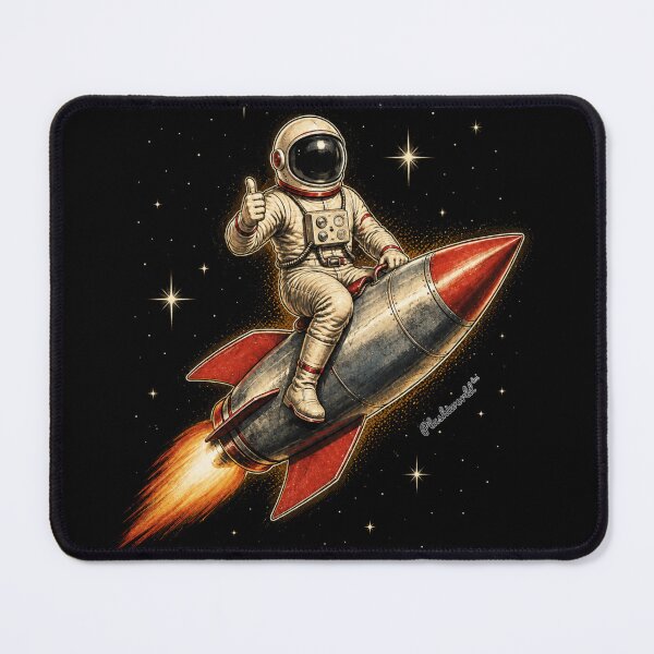 Item preview, Vintage Rocket Astronaut Pop Art | Retro Space Illustration by Plushiworld designed and sold by PLUSHIWORLDtm.