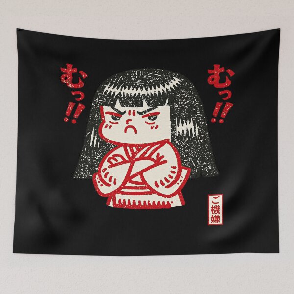 Item preview, Angry Cross Armed Kimono Girl Folk Art designed and sold by EdvvinStudios.