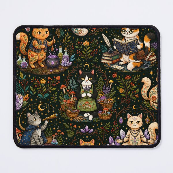 Item preview, Enchanted Mystic Cats Pattern designed and sold by Iampoji.