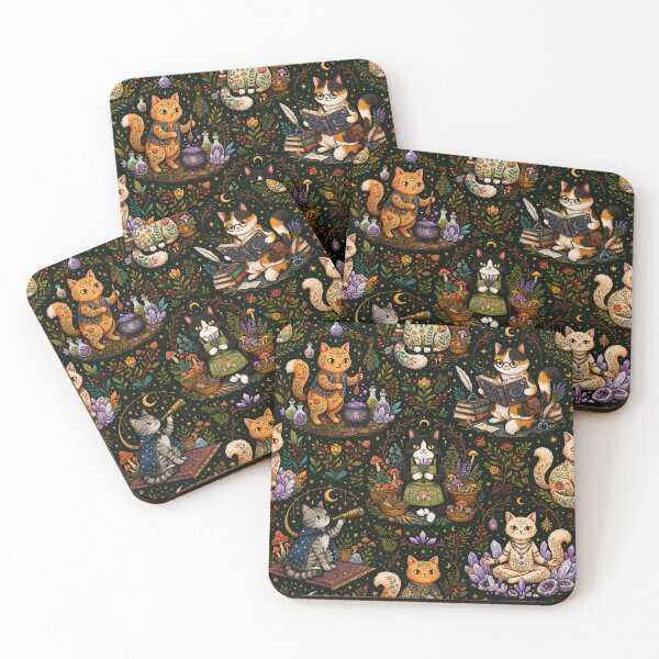 Item preview, Enchanted Mystic Cats Pattern designed and sold by Iampoji.