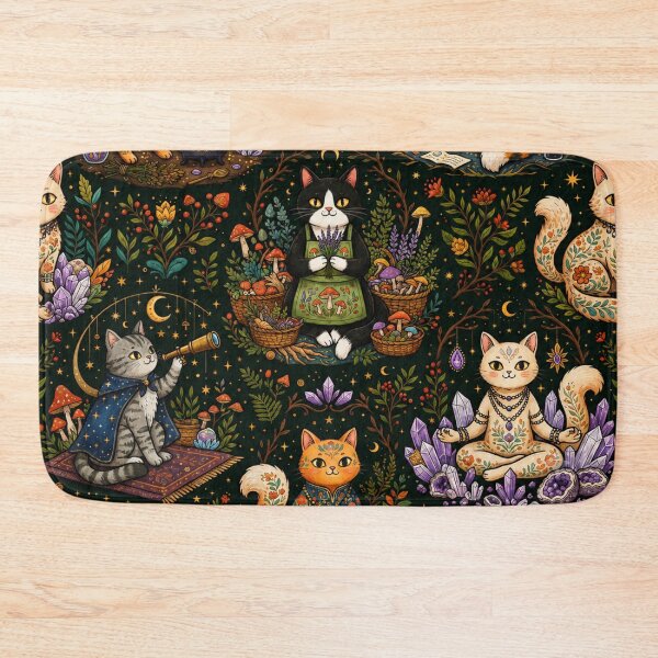 Item preview, Enchanted Mystic Cats Pattern designed and sold by Iampoji.