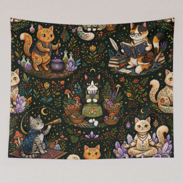 Item preview, Enchanted Mystic Cats Pattern designed and sold by Iampoji.