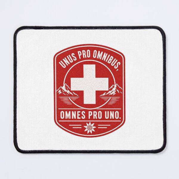 Item preview, Switzerland Latin Motto Retro Alpine Cross Badge designed and sold by AntiqueImages.