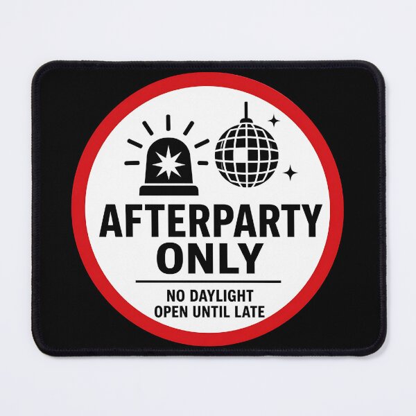 Item preview, Afterparty Only Disco Ball Road Sign Graphic designed and sold by ZenRave Designs.