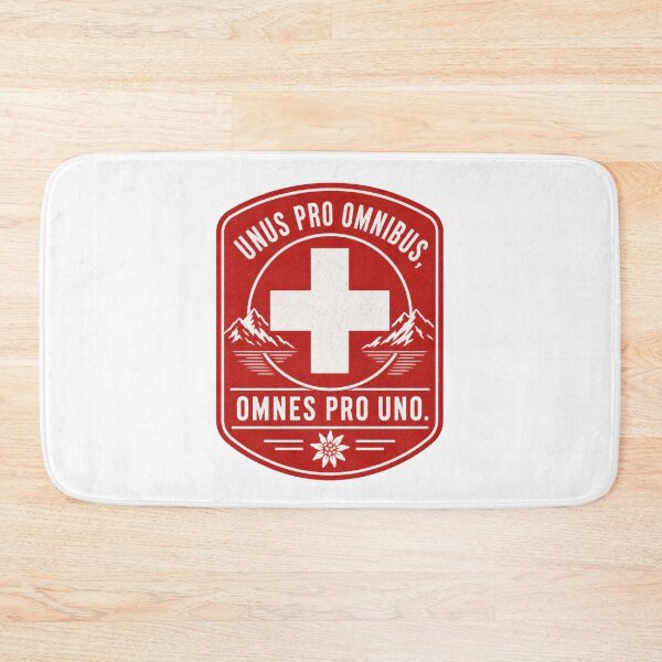 Item preview, Switzerland Latin Motto Retro Alpine Cross Badge designed and sold by AntiqueImages.