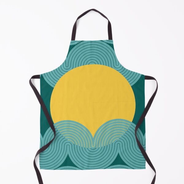 Item preview, Mid Century Modern Sun and Waves Geometric Abstract in Coastal Calm designed and sold by nineFlorals.