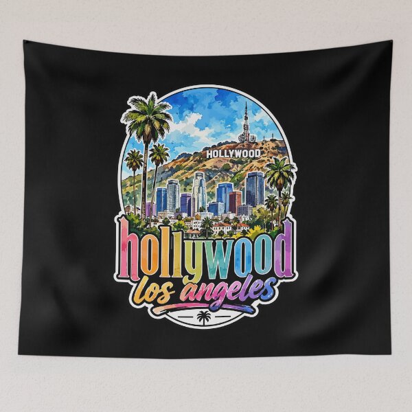 Item preview, Hollywood Los Angeles California Watercolor USA Travel designed and sold by TomFrontierArt.