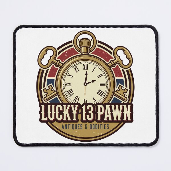 Item preview, Lucky 13 Pawn Vintage Horror Badge | Antique Pocket Watch Retro Americana designed and sold by Weasel Graphix.