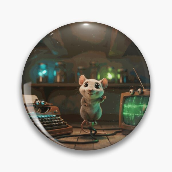 Item preview, Curious Mouse in a Retro Technology Lab designed and sold by NilsDervaux.