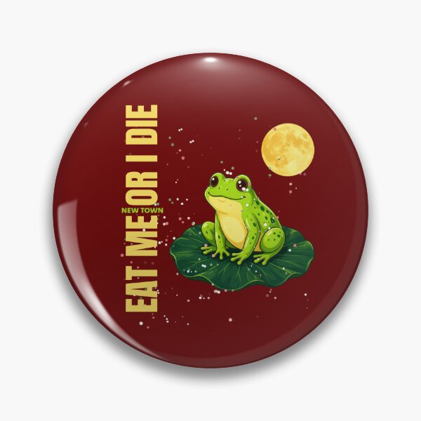 Item preview, Frog sitting on a lily pad under moonlight with the phrase "Eat me or I Die" designed and sold by DVerse Studio.