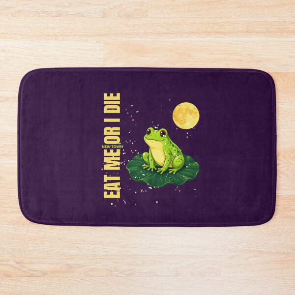 Item preview, Frog sitting on a lily pad under moonlight with the phrase "Eat me or I Die" designed and sold by DVerse Studio.