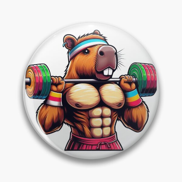 Artikelvorschau, Gym Capybara Heavy Lifting Fitness Humor 2 entworfen und verkauft von Kermancius.