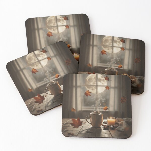 Item preview, Cozy Autumn Coffee by Moonlight designed and sold by TobinMercer.