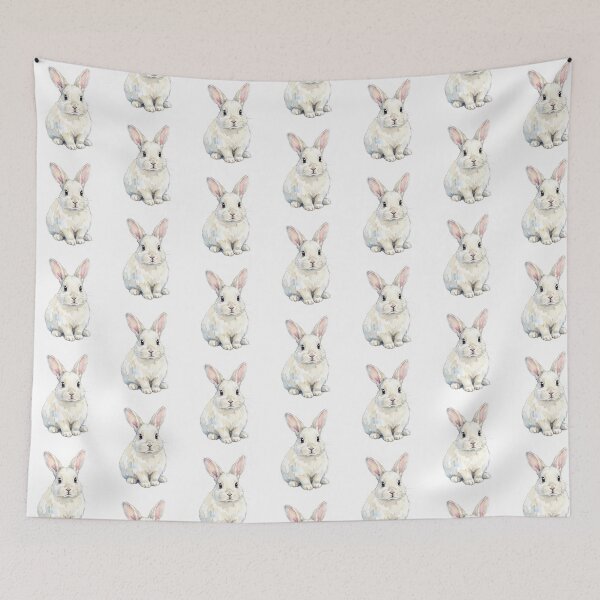 Item preview, White Bunny Sitting designed and sold by Roy & Tiffany.