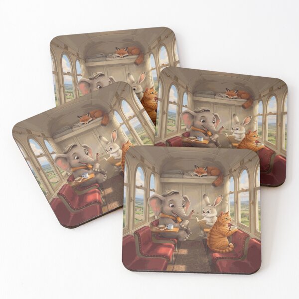 Item preview, Whimsical Animal Friends on a Train Journey designed and sold by NilsDervaux.