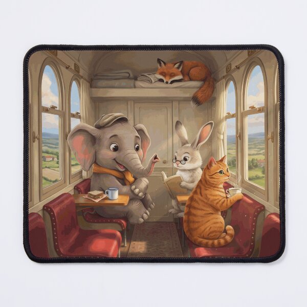Item preview, Whimsical Animal Friends on a Train Journey designed and sold by NilsDervaux.