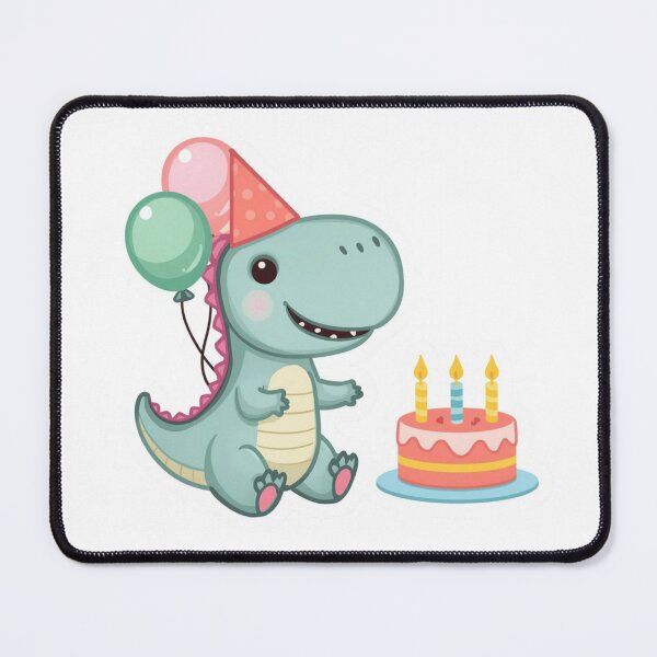 Item preview, Birthday Dinosaur Sticker | Party Dino with Cake & Balloons | Birthday Celebration Illustration | Dinosaur Birthday Gift designed and sold by Pandey14.