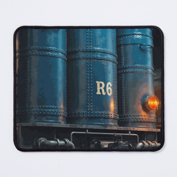 Item preview, Vintage Blue Industrial Storage Tanks designed and sold by NilsDervaux.