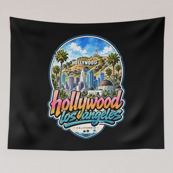 Item preview, Hollywood Los Angeles California Watercolor USA designed and sold by TomFrontierArt.