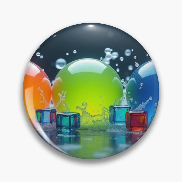 Item preview, Colorful Glowing Glass Spheres with Water Splash. designed and sold by fbtrisha.