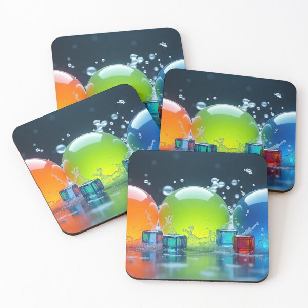 Item preview, Colorful Glowing Glass Spheres with Water Splash. designed and sold by fbtrisha.