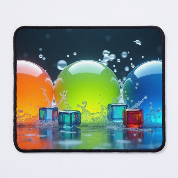 Item preview, Colorful Glowing Glass Spheres with Water Splash. designed and sold by fbtrisha.