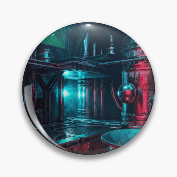 Item preview, Neon Industrial Factory with Metallic Pipes designed and sold by NilsDervaux.