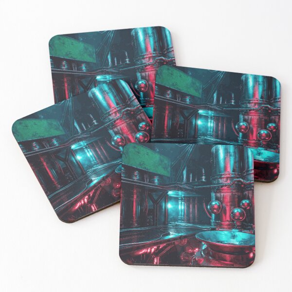 Item preview, Neon Industrial Factory with Metallic Pipes designed and sold by NilsDervaux.