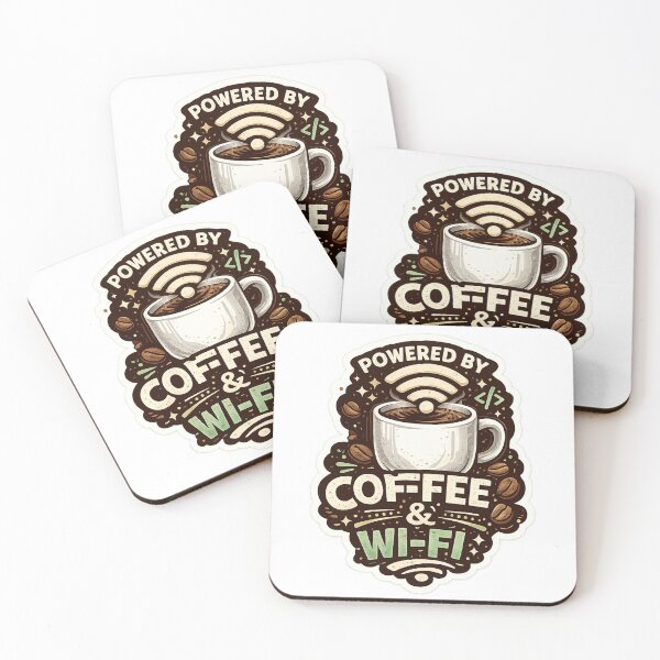 Item preview, Powered by Coffee & Wi-Fi – Developer Fuel Sticker designed and sold by Kushwaha18.
