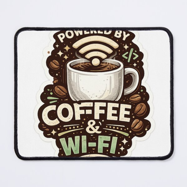 Item preview, Powered by Coffee & Wi-Fi – Developer Fuel Sticker designed and sold by Kushwaha18.