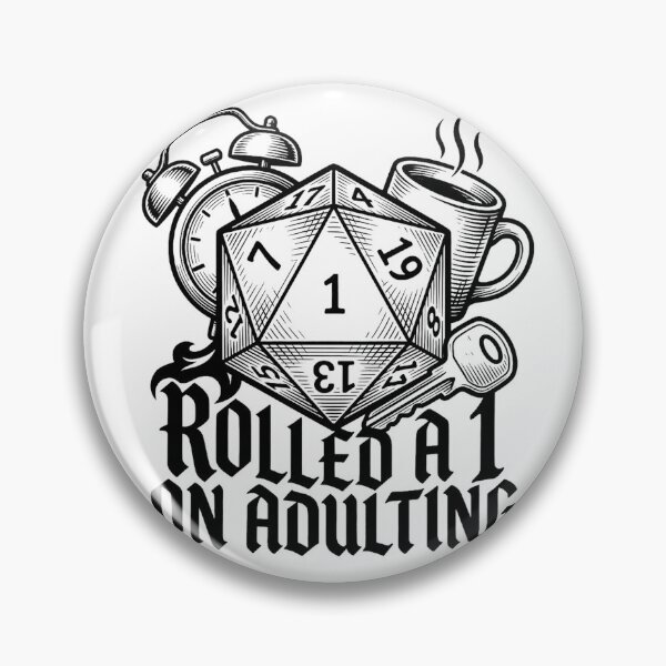 Item preview, Rolled A 1 On Adulting — Woodcut Dice Fail Design designed and sold by Wanderquill Studio.