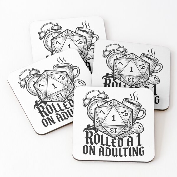 Item preview, Rolled A 1 On Adulting — Woodcut Dice Fail Design designed and sold by Wanderquill Studio.