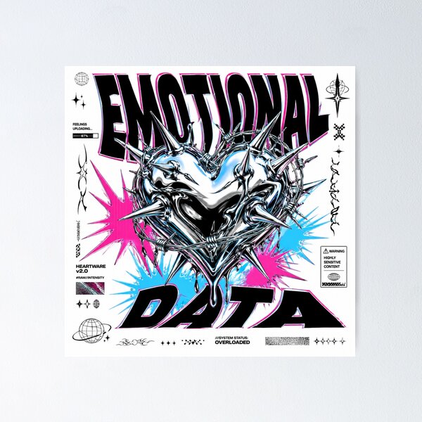 Item preview, Liquid Chrome Cyber Heart Anti Design Y2K Sticker Graphic designed and sold by zdzdesigner.