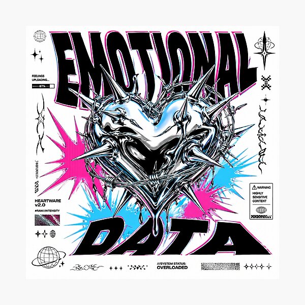 Item preview, Liquid Chrome Cyber Heart Anti Design Y2K Sticker Graphic designed and sold by zdzdesigner.
