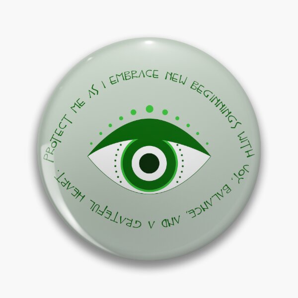 Item preview, Evil Eye Mantra for New Beginnings - Dark Green Eye designed and sold by TheThankfulTyne.